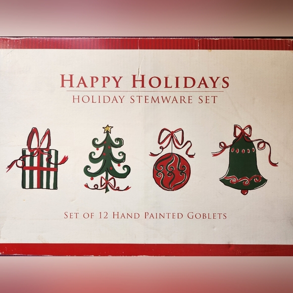 HAND PAINTED WINE GLASSES - Picture 2 of 2